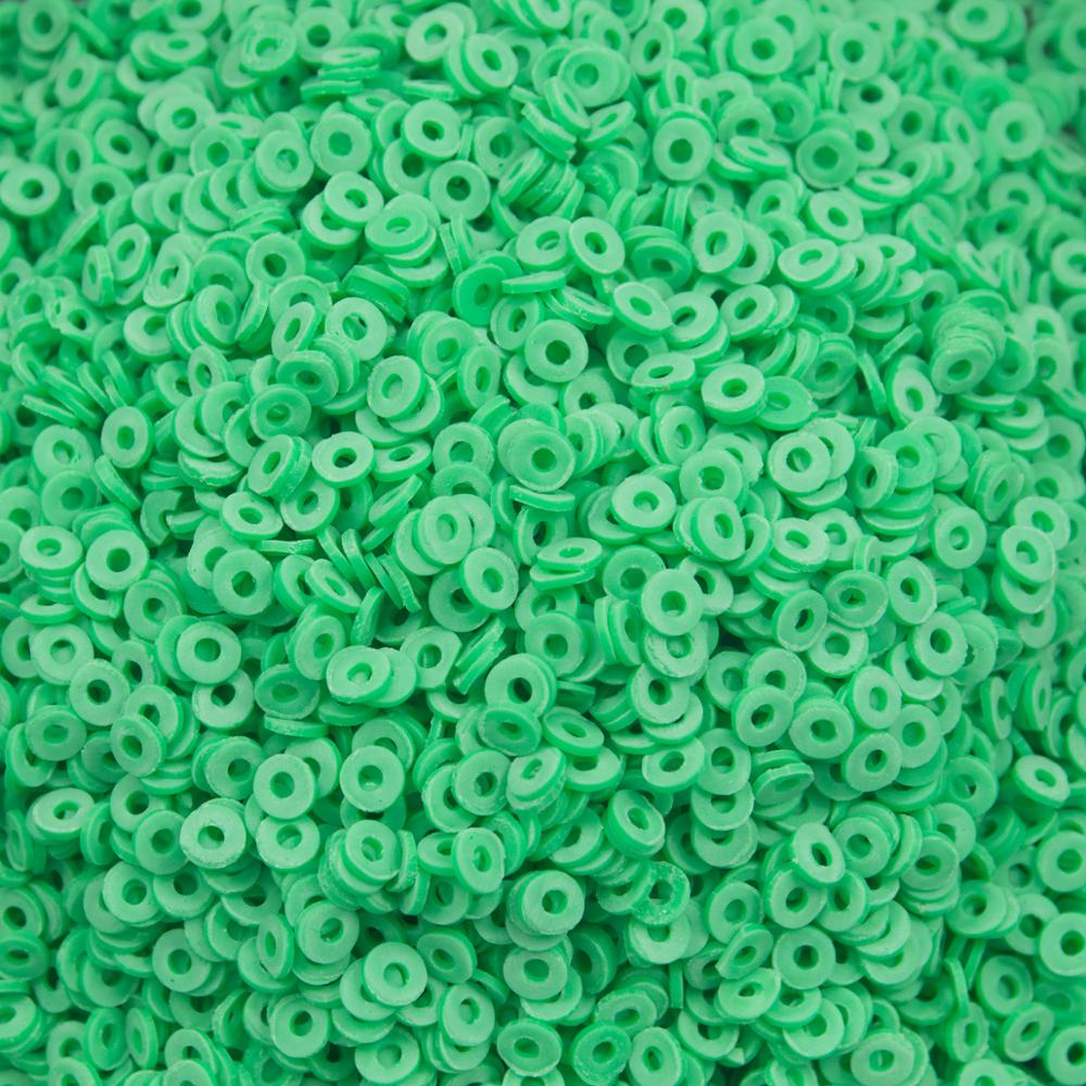 Hollow Round Dot Circle Shape Polymer Clay Slices Colorful Sprinkles for Slimes Filling HandCraft Acrylic Epoxy Resin Filler: 5 green 65gram