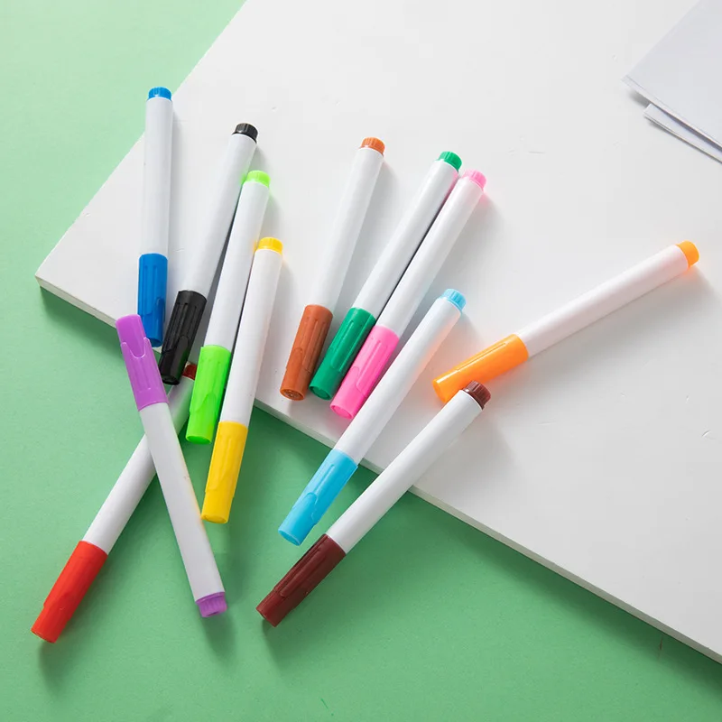 8 Pcs Erasable Whiteboard Pens Set - Magnetic, Easy to Wipe, Scratch-Free Markers with Color Random - Office Supplies