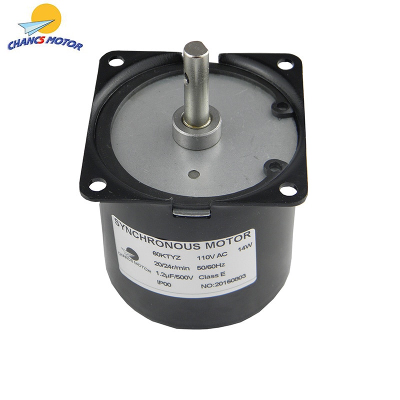Moteur Synchrone 60KTYZ 110V AC 60Hz - Vitesse 10 Tr/min, Sens Horaire/anti-horaire, 14W, Avec Engrenages