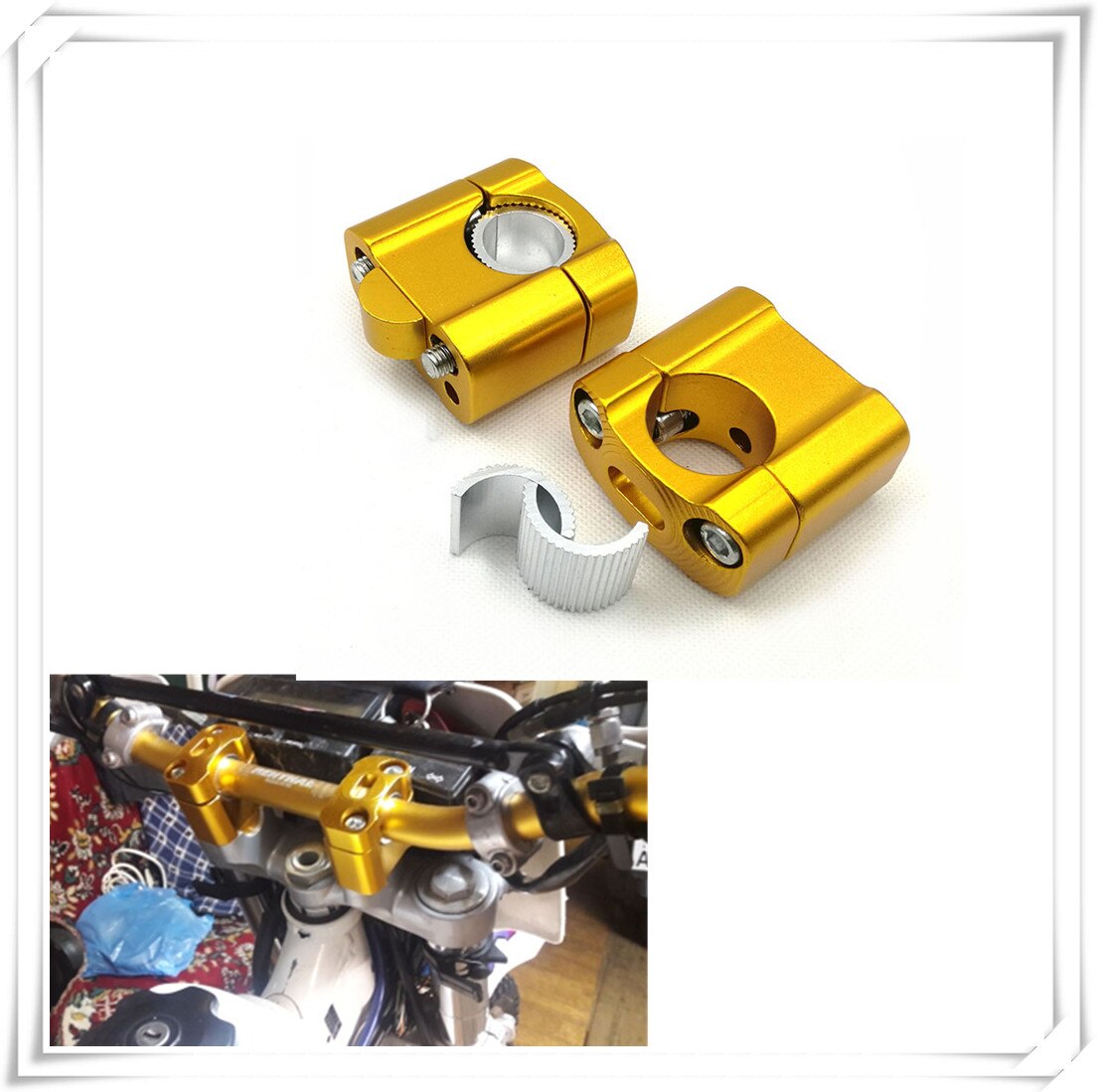 CNC 22mm 28mm Off Road Motorcycle Bar Clamps Handlebar Risers Adapter for 7/8" 1-1/8 Pit Dirt Motorbike