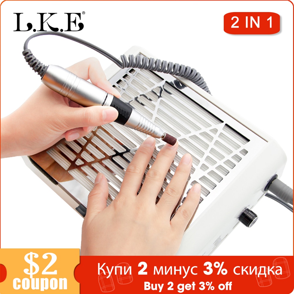 Lke 2 in 1 manicure støvsuger neglebor støvsamler polering pen negle kunstudstyr manicure pedicure maskine