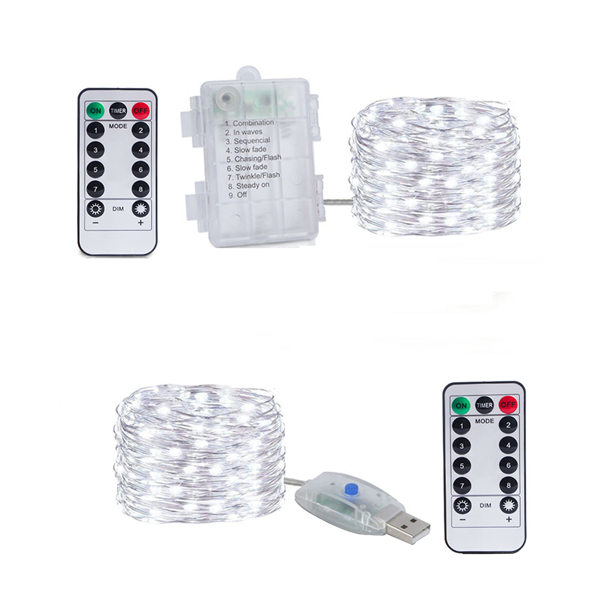 Led Lichtslinger Verjaardag Fairy Light USB/Batterij Box Afstandsbediening Garland Koperdraad LED Lamp voor Bruiloft Decoratie 10M 20M: changeable / 0-5W / Y