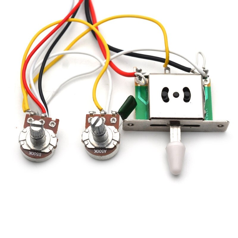 Electric Guitar Pickup Wiring Harness Prewired 3-Way Switch HH Pickup for ST Electric Guitar White