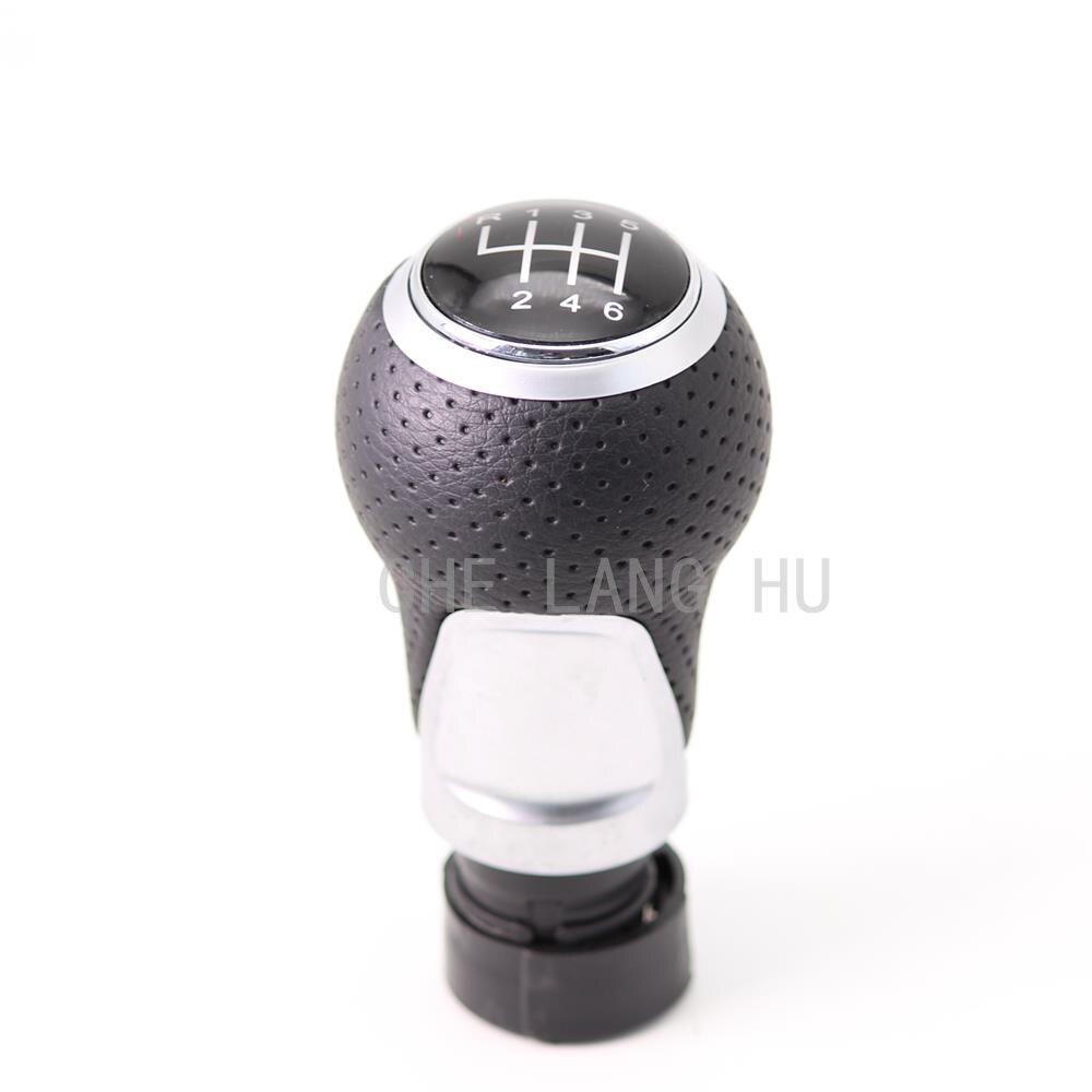 For vw golf 7 a7 mk7 gti gtd car-styling 5 speed 6 speed gear stick shift knob med svart skinnstøvel: Hvit