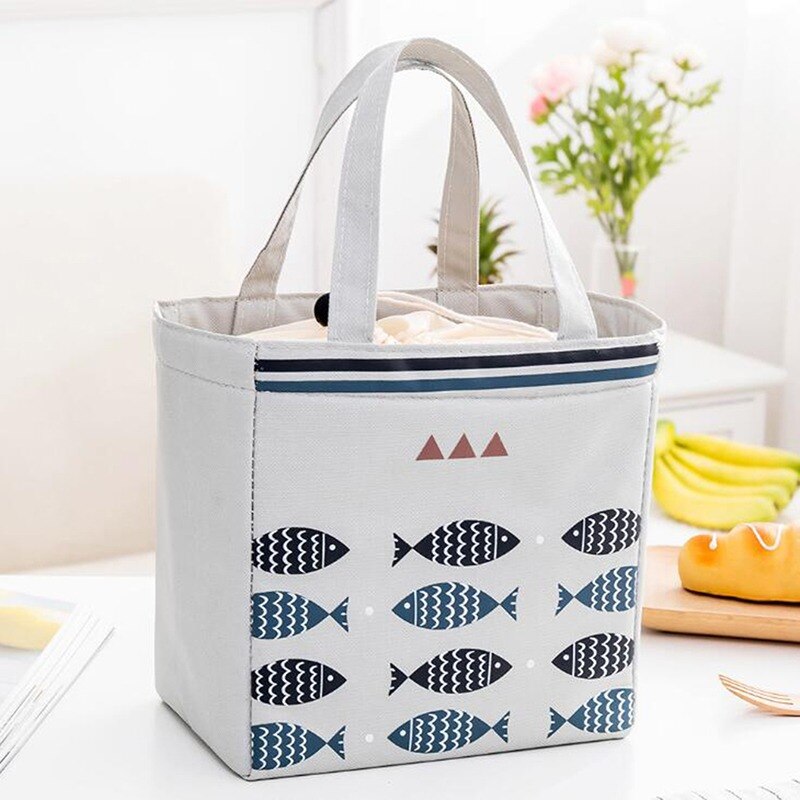 Lunch Bag Kid Women Men Thermal Insulation Waterproof Portable Picnic Insulated Food Storage Box Tote Lunch Bag: 03 Light Gray