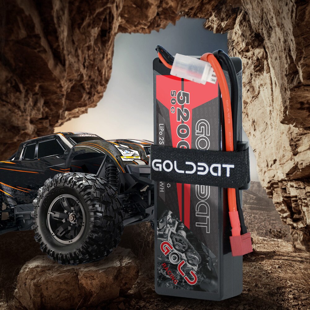 2units GOLDBAT Lipo Battery for RC 5200mAh 7.4V 50C 2S LiPo Battery with Deans XT60 Plug for RC Car Truck Truggy Tank Helicopt