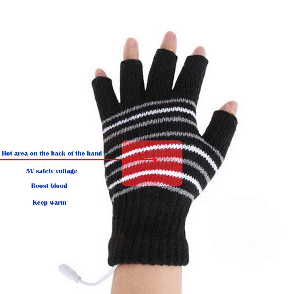 Winter Elektrische Beheizte Handschuhe Winddicht Warme half-finger Touch Screen Handschuhe Für Männer Frauen USB Betrieben Beheizten Thermostat Handschuh