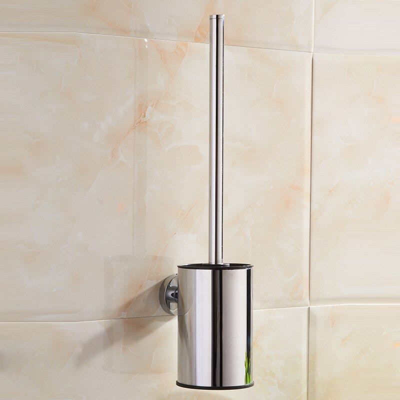 Wc 304 rustfrit stål toiletbørste vægmonteret mat sort toiletbørsteholder krom / orb / gylden toiletbørste sæt: Krom