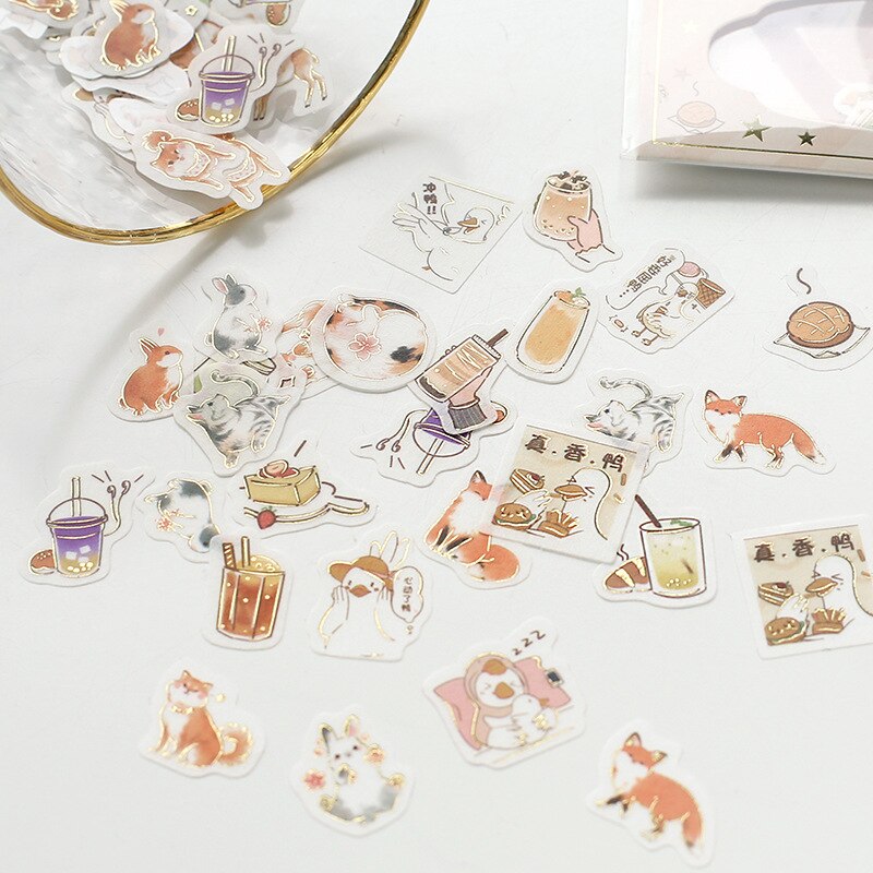 Seasonstorm Kawaii Dog & Bread Precut Waterproof Stickers - Cute Planner, Scrapbooking, Travel Sticker Pack (PK215)
