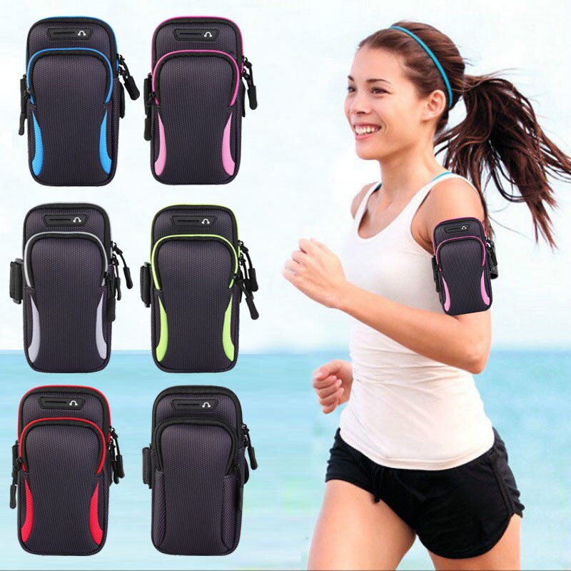 Correndo esporte braçadeira cinto bolsa de mão para iphone 12 11 pro max xs xr 7 8 plus ginásio jogging braço banda caso saco para samsung s21 +