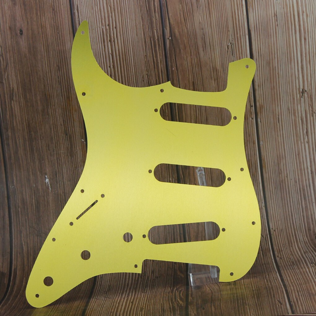 FLEOR Gold Metal Anodized Pickguard 11 Hole ST Electric Guitar Pickguard Scratch Plate SSS with Screws