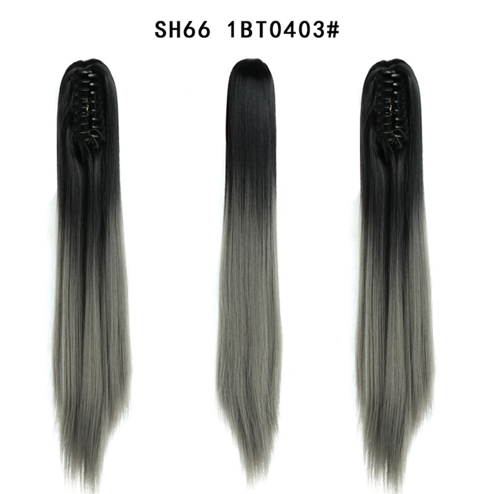 Extensiones de cabello de cola de caballo ondulada y rizada de 20 pulgadas, pinza sintética en postizos de cola de caballo para mujeres blancas, Color marrón, negro y rojo