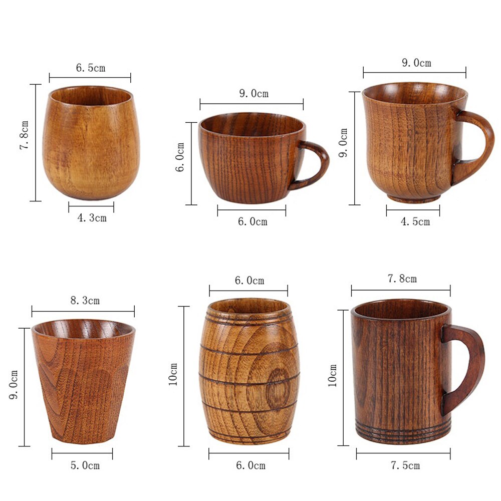 Japanese Style Wooden Cup Jujube Wood Insulation Tea Cup Wooden Coffee Cup Drinking Cup Coffee Cup & Saucer Sets