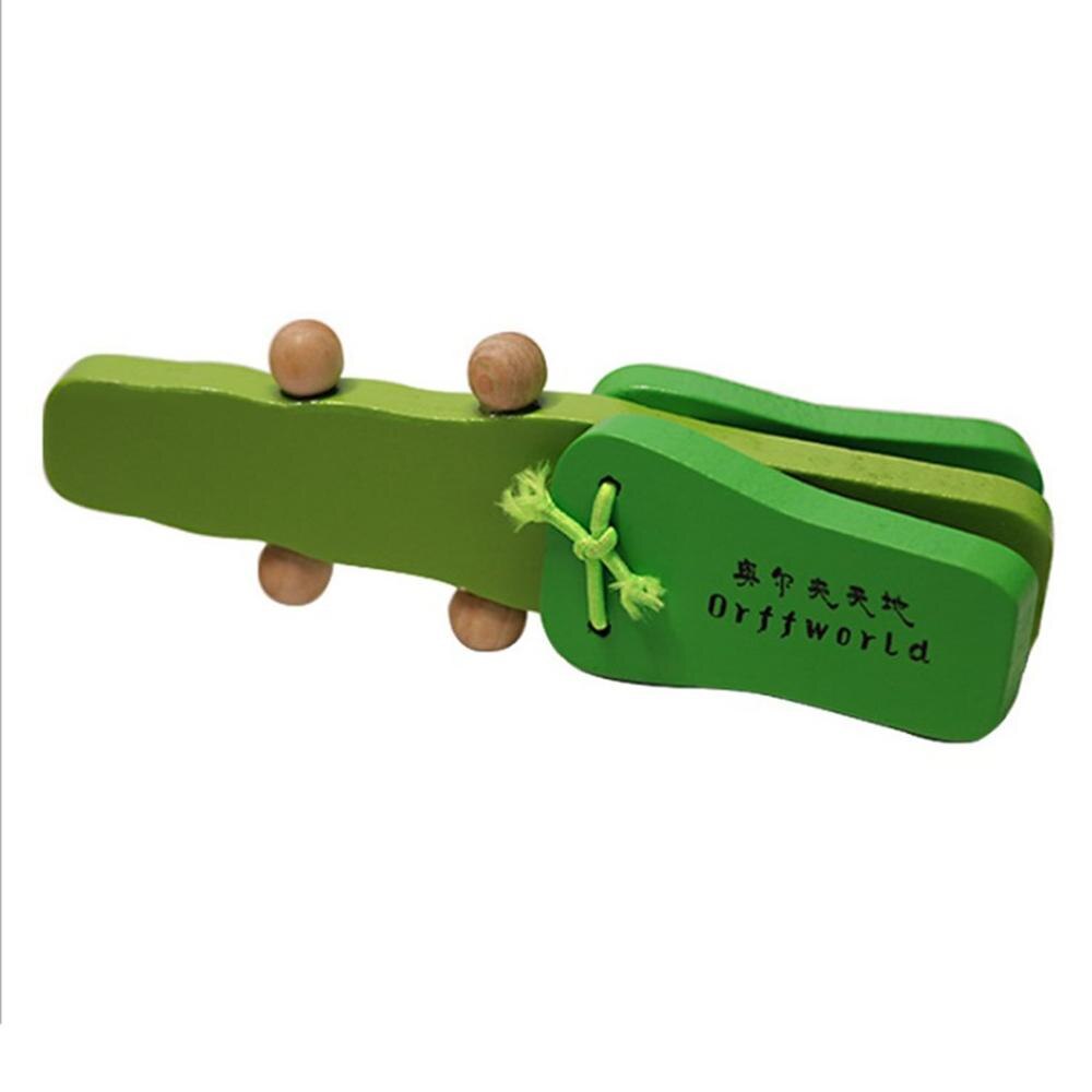 Orffworld Krokodil Vorm Houten Castanet Baby Muziekinstrument Cartoon Baby Musical Instrument Educatief Speelgoed Rammelaar Speelgoed