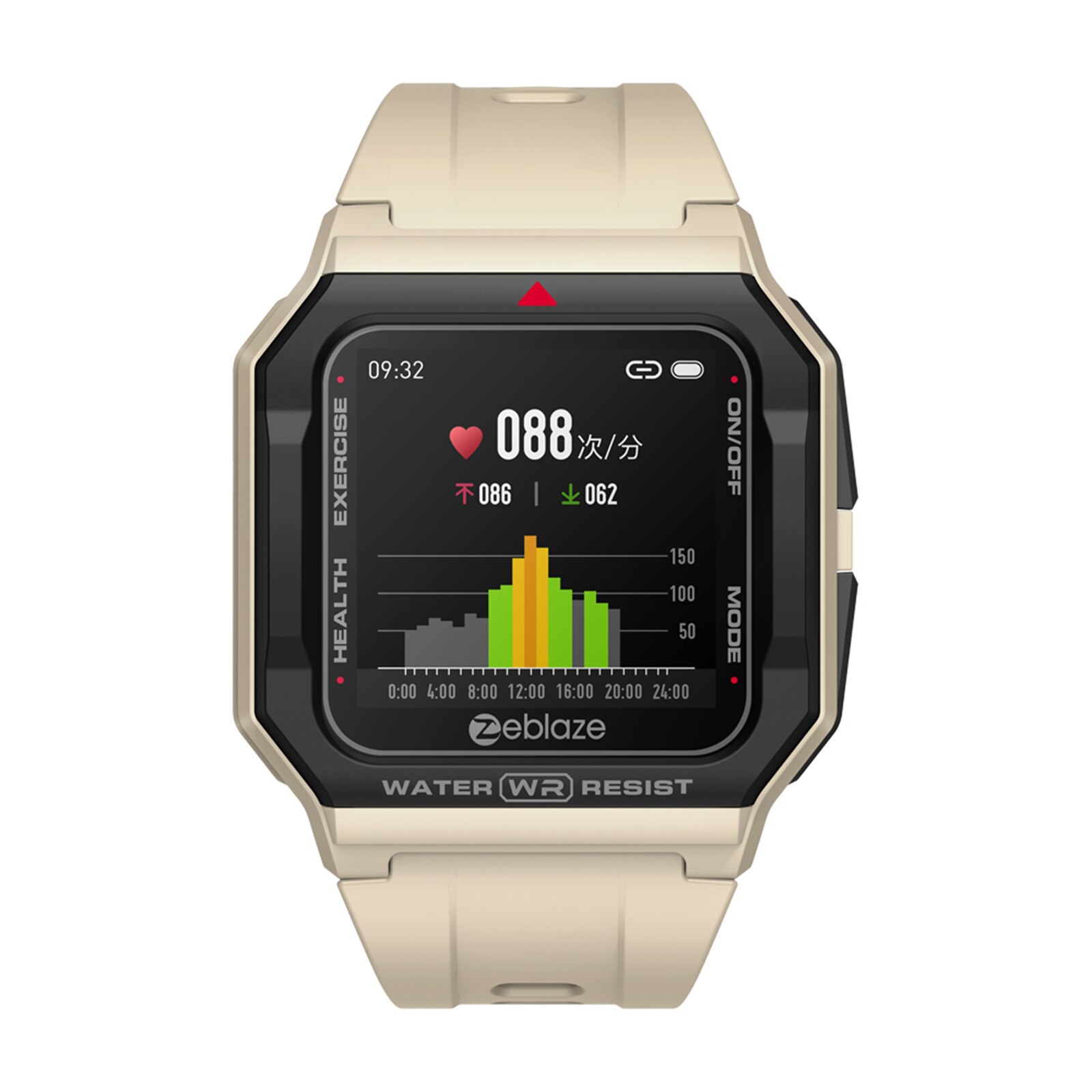 Zeblaze Ares Retro Smart Watch Man Women's Smartwatches Wristwatch Heart Rate Blood Pressure 13 Sports Modes Smart Watch: Khaki