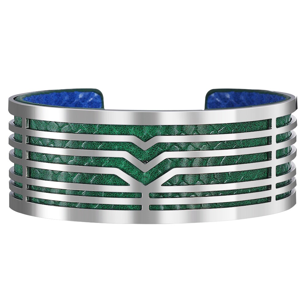 Brazalete de botón magnético intercambiable para mujer, pulsera de cuero de PU, pulseras de joyería india de Georgettes, brazaletes de amor para mujer: 2.5CM-C