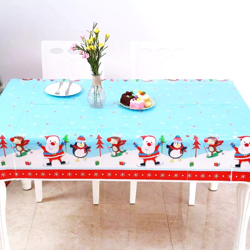 1 Pcs 120*180 Cm Kerst Tafelkleed Diner Party Nieuwjaar Gedrukt Rechthoek Pvc Tafelkleed Kerst Tafel Dekken decoraties: 1pcs C