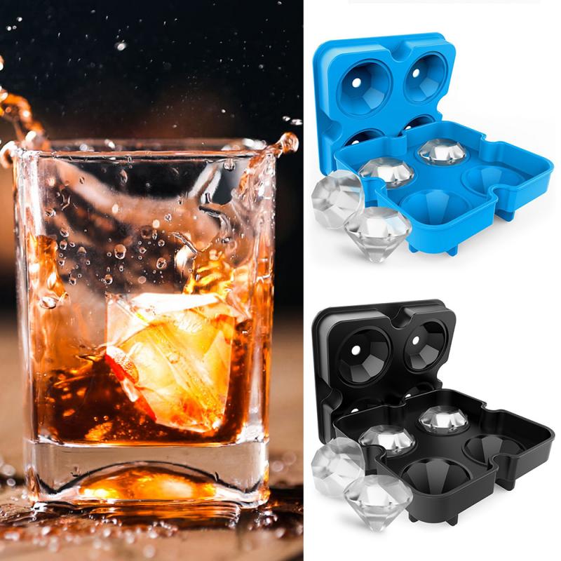 4 Grids Diamond Patroon Ice Cube Maker Siliconen Mal Voor Ijs Dessert Cake Diy Ijsblokje Rooster Keuken gadgets Accessoires: Default Title