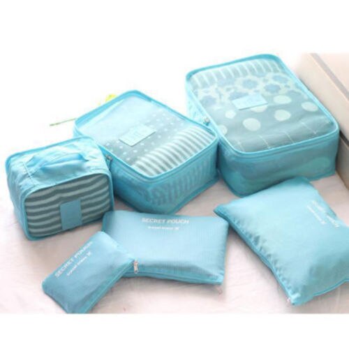 6Pcs Waterproof Travel Storage Bag Clothes Packing Cube Luggage Organizer Sets Nylon Home Storage Travel Bags