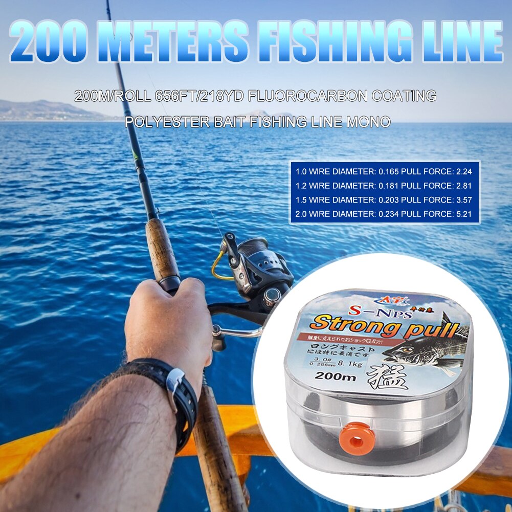 200M Japan Angelschnur Fluor Beschichtung Starke Schwimmen Hauptlinie Tippet 1mm-2mm Tragen Beständig Standard Draht durchmesser