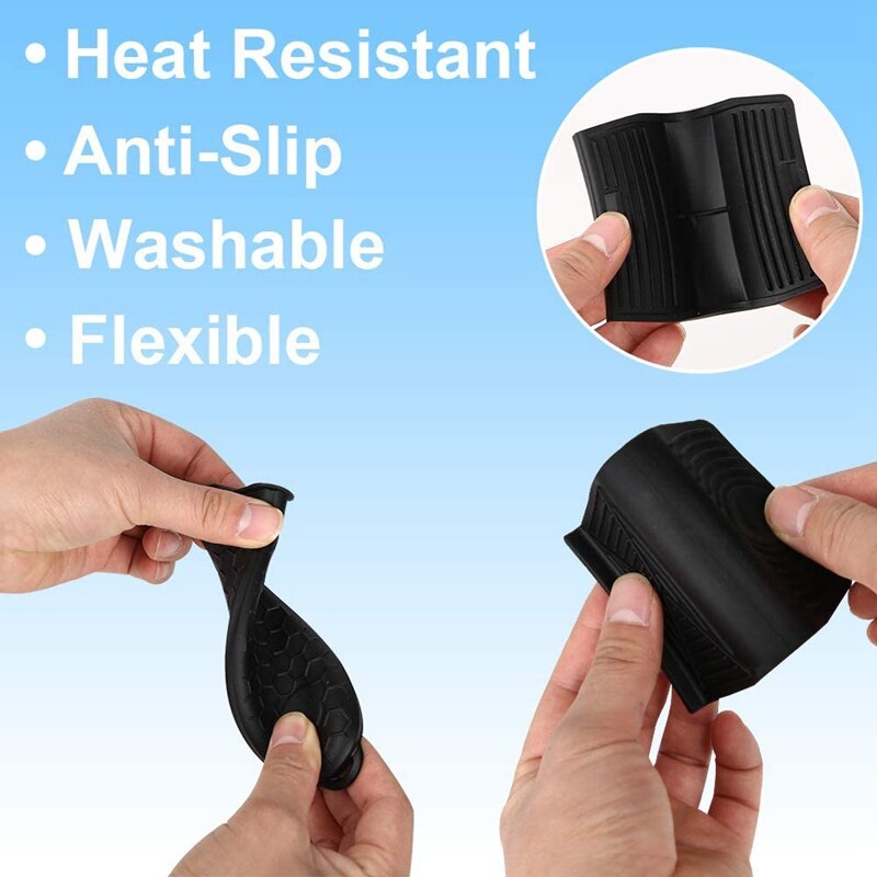 5Pcs Silicone Handvat Houder Gietijzeren Koekenpan Houders Cover Non Slip Pannenlap Mouwen Hittebestendige Pannenlap