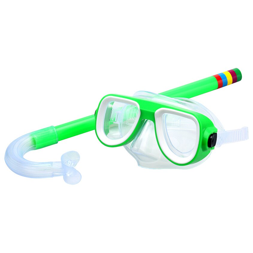 Dykmask snorkel för barn anti-fogglasögon med snorkelglasögon rör justerbar rem för barn simmask