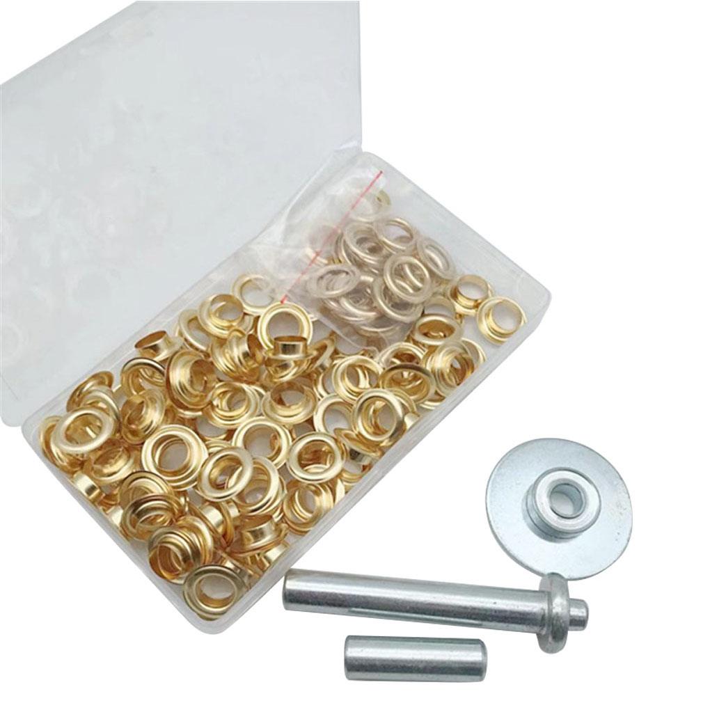 103 Pcs/set 12mm Metal Grommets Tent Canvas Leather Craft Eyelets Kit with Install Tool &amp; Storage Box