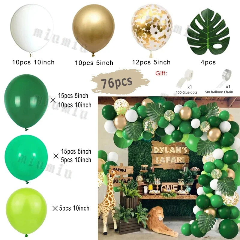 Jungle Safari fête d'anniversaire Animal ballon guirlande arc Kit cerf motif enfant garçon bébé douche décoration Latex ballons fournitures: AGATE