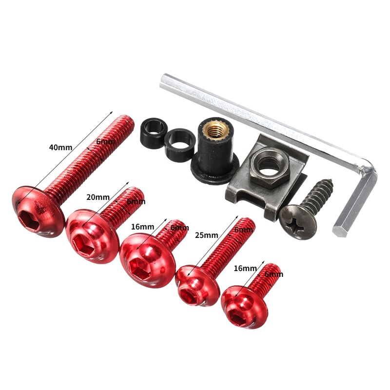 137Stck Universal- Motorrad Verkleidung Bolzen Schraube Verschluss Fixierung Bausatz Verschluss Clips Schraube Muttern