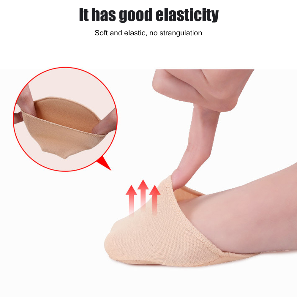 1 par de calcetines invisibles para el cuidado de los pies para mujer con relleno para el dedo del pie, calcetines con forro, parte inferior antideslizante para tacones altos