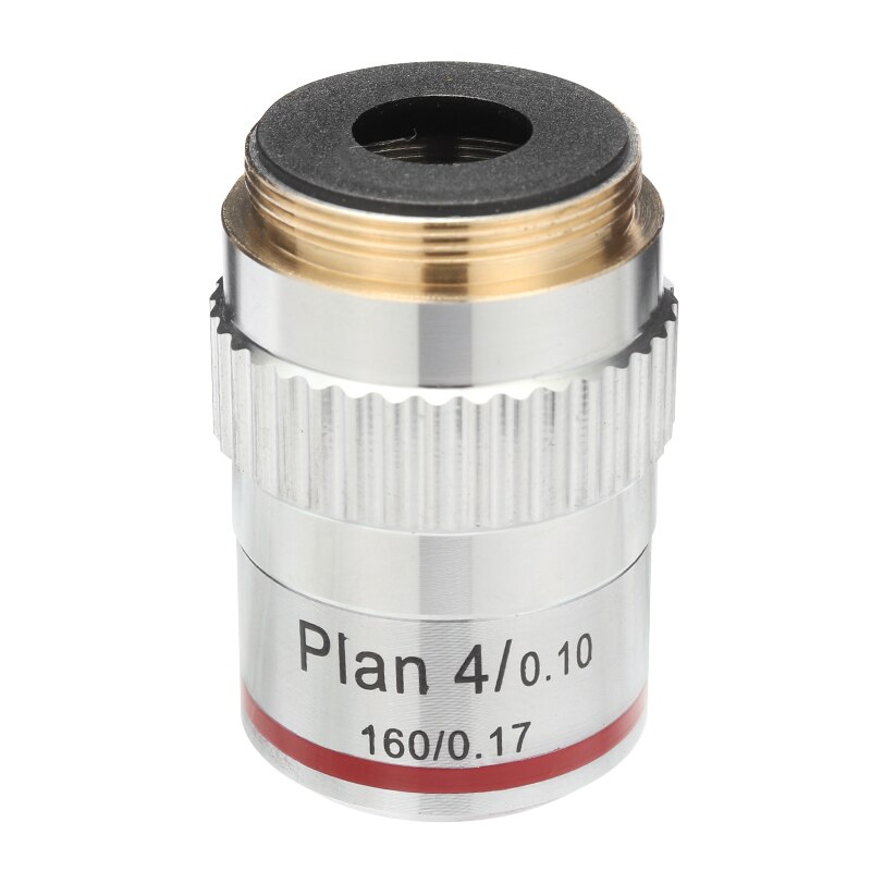 Microscope Plan Achromatic Objective Lens RMS Thread 4X DIN-standard Biological Microscope Objectives Lens