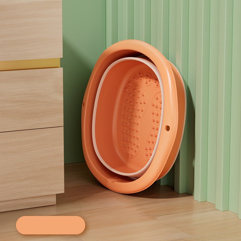 ! Vouwen Voet Inweken Emmer Kan Massage Vat Gezondheid Inweken Voet Bassin Kan Gegaste Door Kalf Voet Voet Wastafel: ORANGE WITHOUT LID