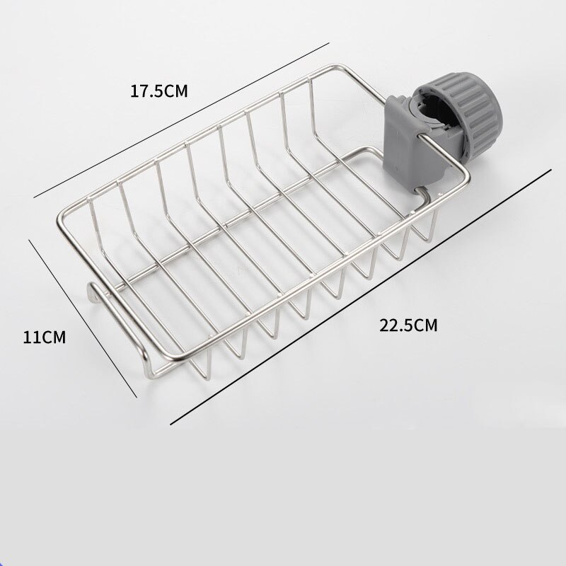 Keuken Rvs Spoelbak Afvoer Rack Spons Opslag Kraan Houder Zeep Afdruiprek Plank Organisator Mand Multifunctionele Gereedschap: L