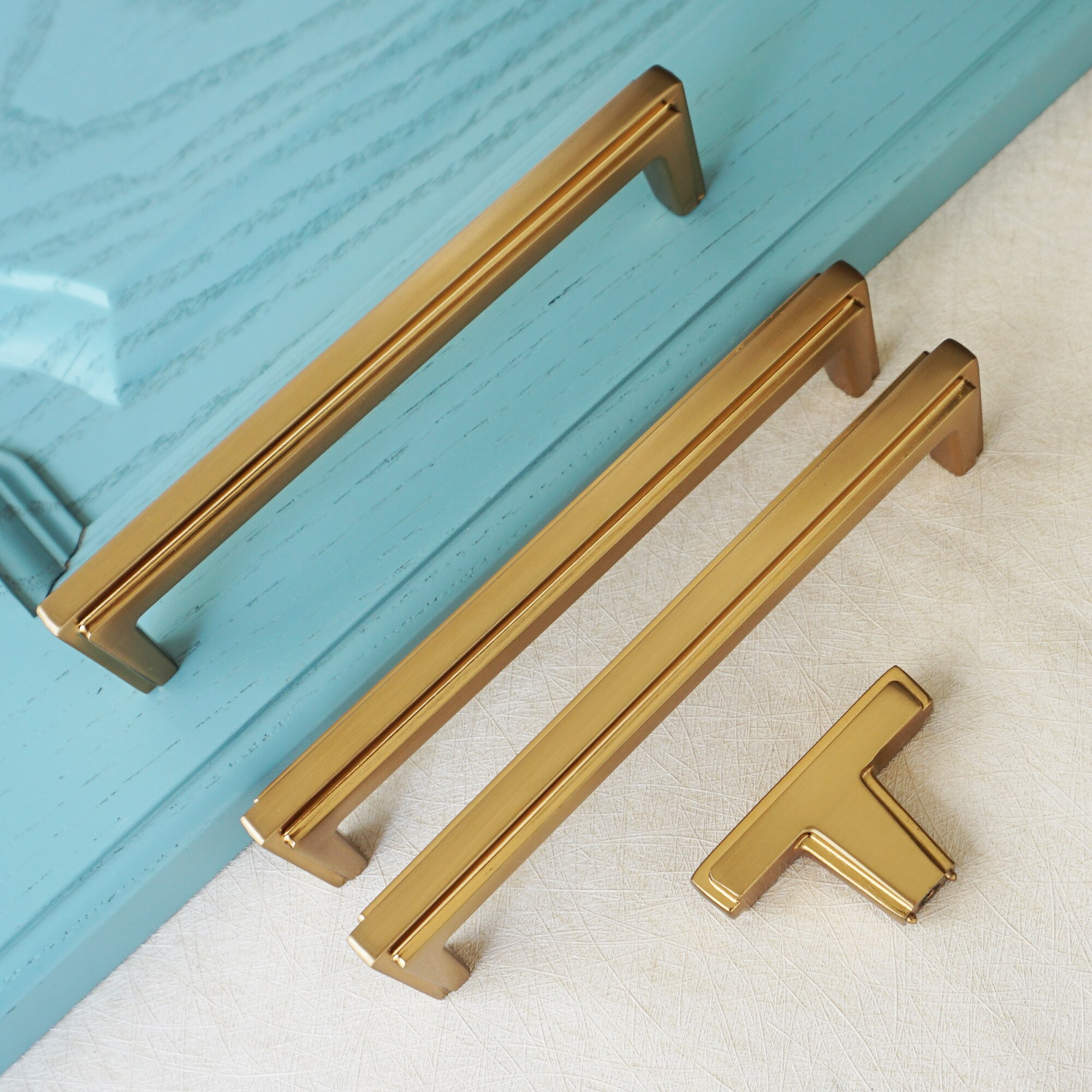 5 "Champagne Gold Metal Schuifladegrepen Knoppen Deurklink Keukenkast Handvat Garderobe Handvat Furnitur Hardware Decoratie