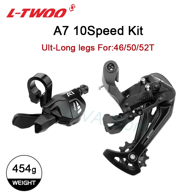 LTWOO MTB Bike Rear Derailleurs A7 10-speed Bicycle Trigger 10V Shifter Derailleurs Display for SRAM SHIMANO: 10S A7(Max 52T) Set