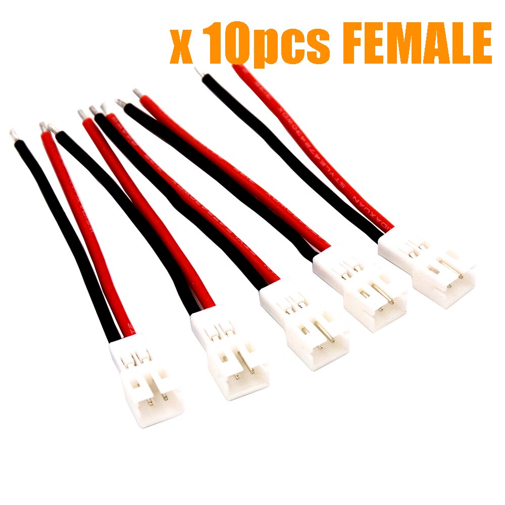 10pcs 50mm 24AWG Upgraded Tiny Whoop JST-PH 2.0 Female/MAle Plug Silicone Cable for UR65 US65 UK65 Beta65: 10PCS FEMALE