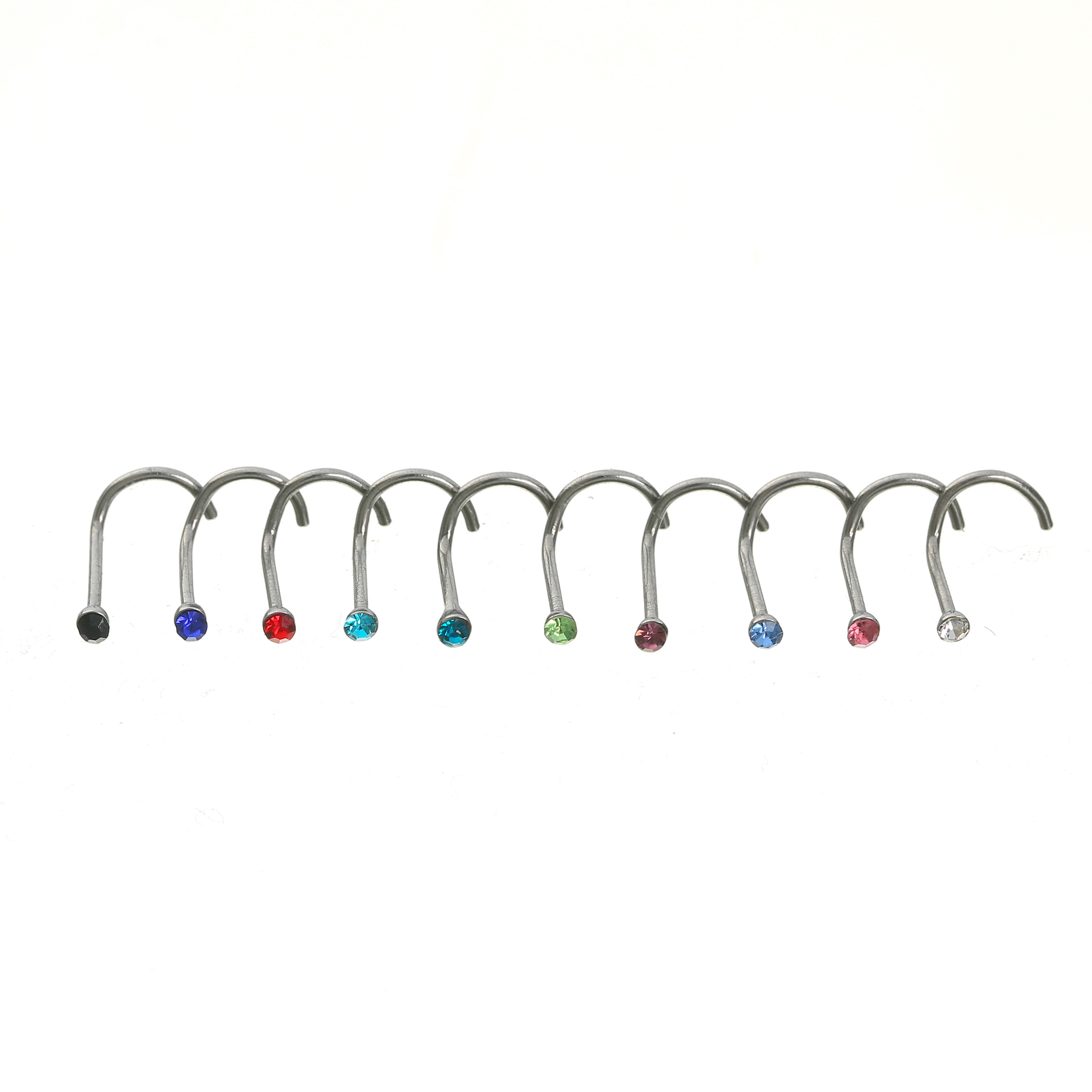 10 Pcs Punk Stijl Piercing Neus Lip Sieraden Lichaam Sieraden Voor Man Vrouwen Studs 2 Mm Pick