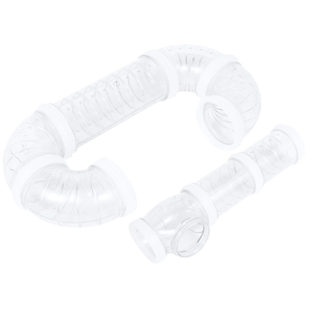 Accessoires de Cage d'exercice de Tube de raccords de Tunnel de Pipeline de bricolage externe de Hamster de jouets pour animaux de compagnie bleu et blanc: White