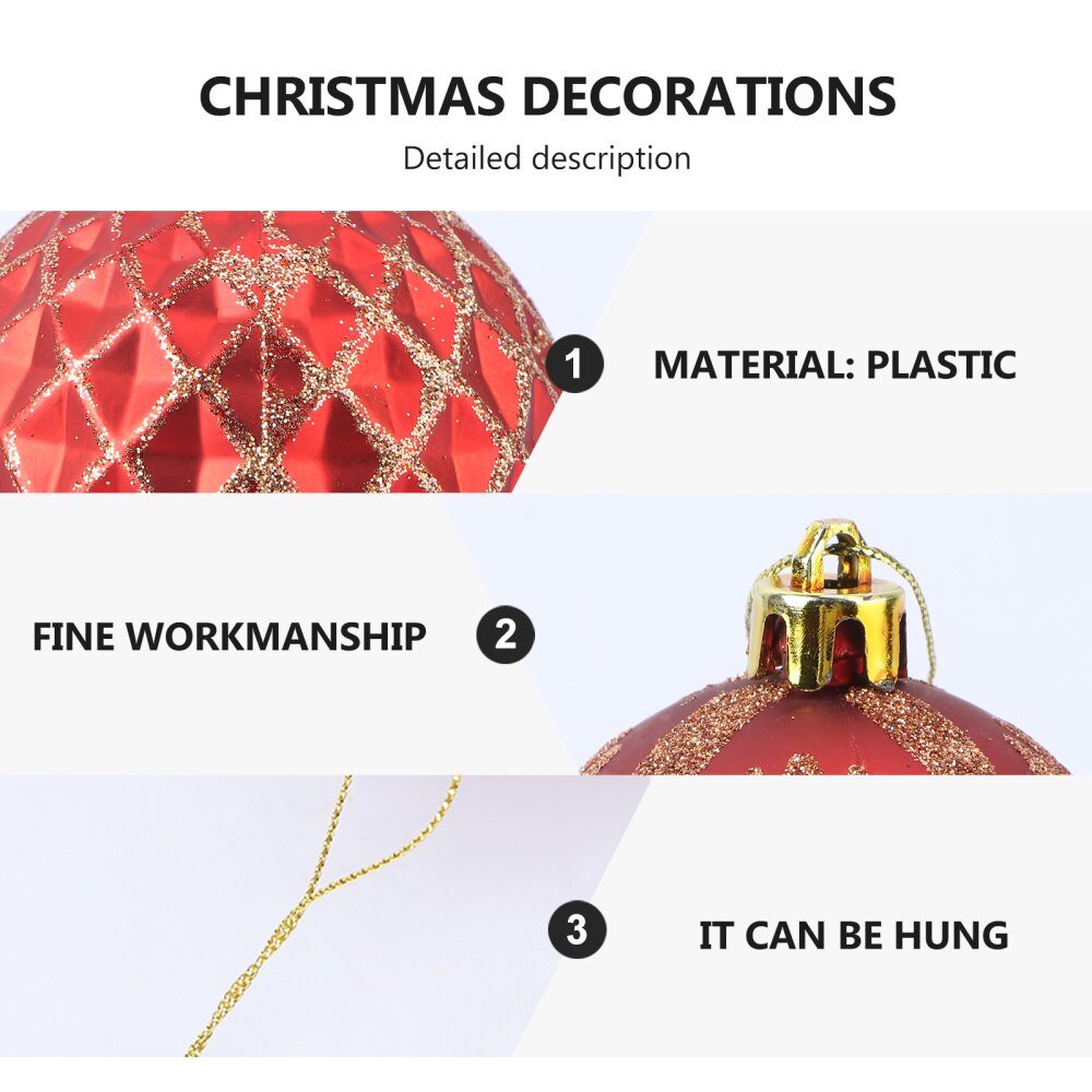 20 stuks kerstballen in doos, kerstboomhangers, hangende kerstballen, kerstfeestballen (zilver-pi