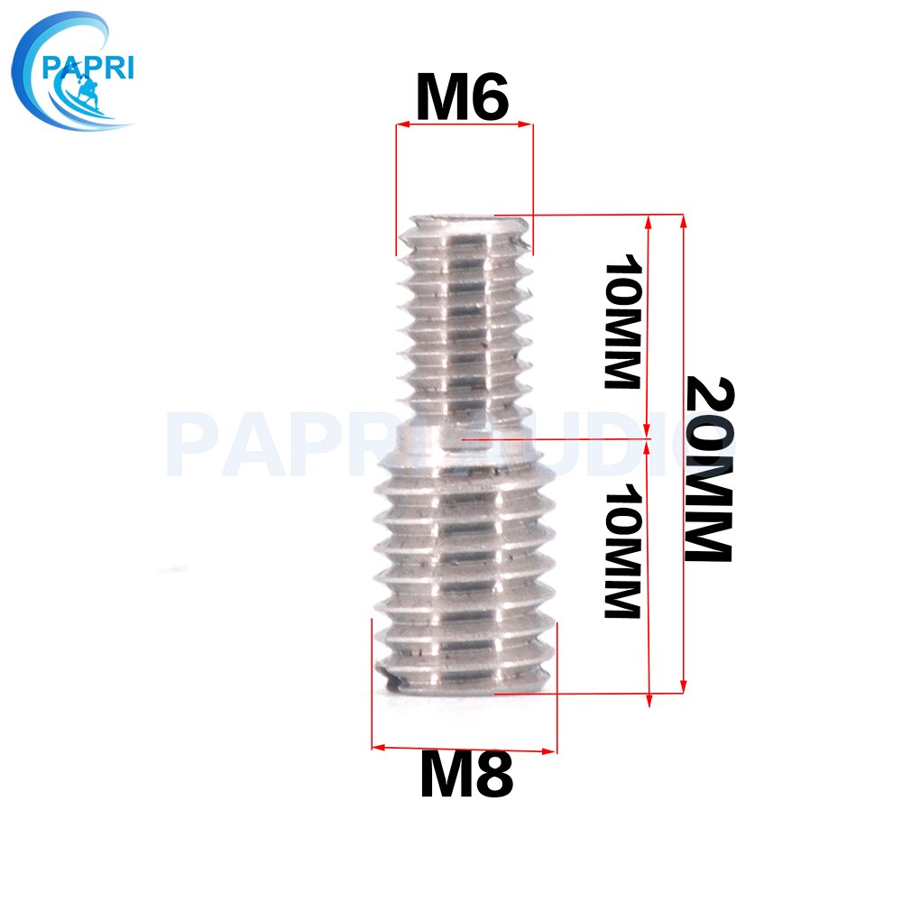 PAPRI 1PCS CNC machining 304 stainless steel reducer conversion screw M10 TO M8 TO M6 M4 Conversion screw CNC machining: M8 to M6