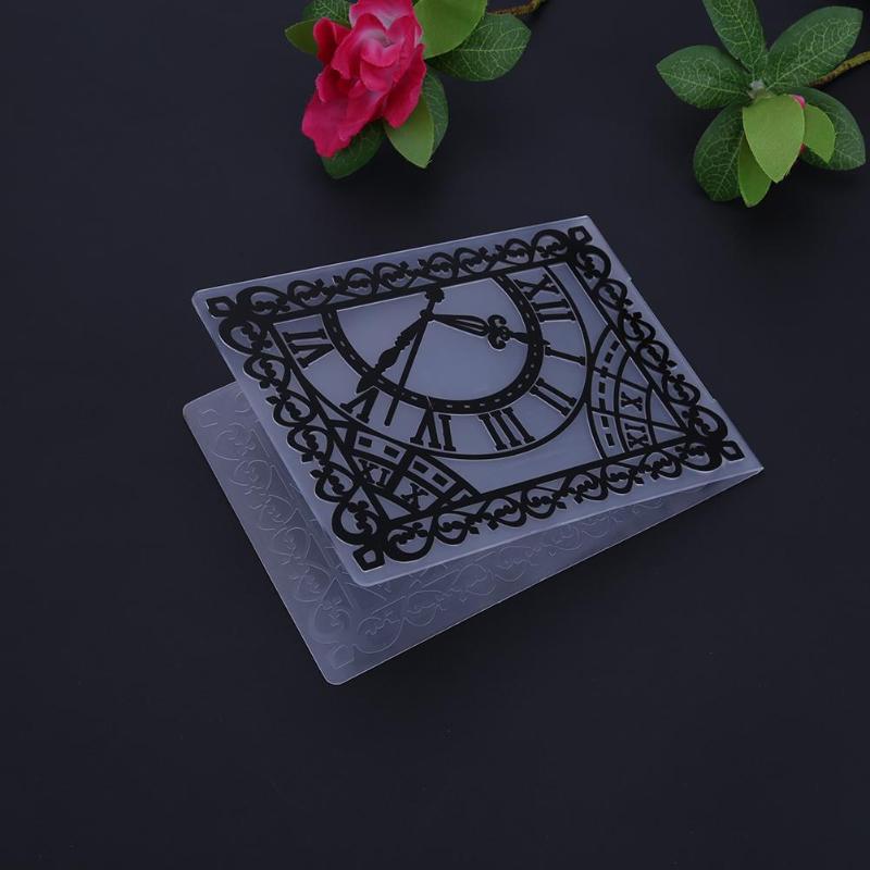 1pc Clock Scrapbooking Embossing Folder Template Plastic Handmade DIY Photo Album Decorative Paper Card Craft Arts Supplier