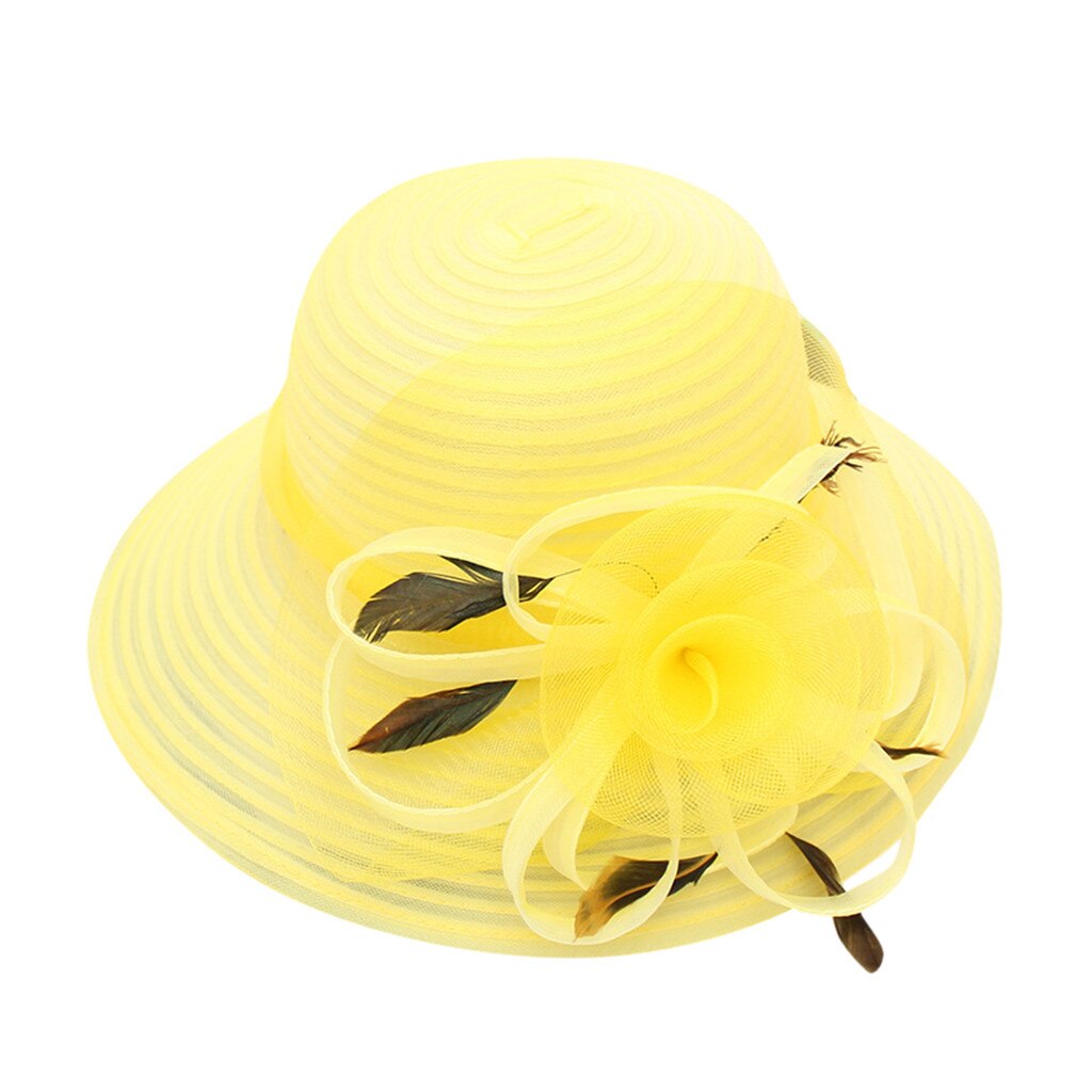 Naisten kirkko kentucky daily cap fascinator morsiamen teekutsut häähattu persoonallisuus vapaa antelias viehättävä: Keltainen