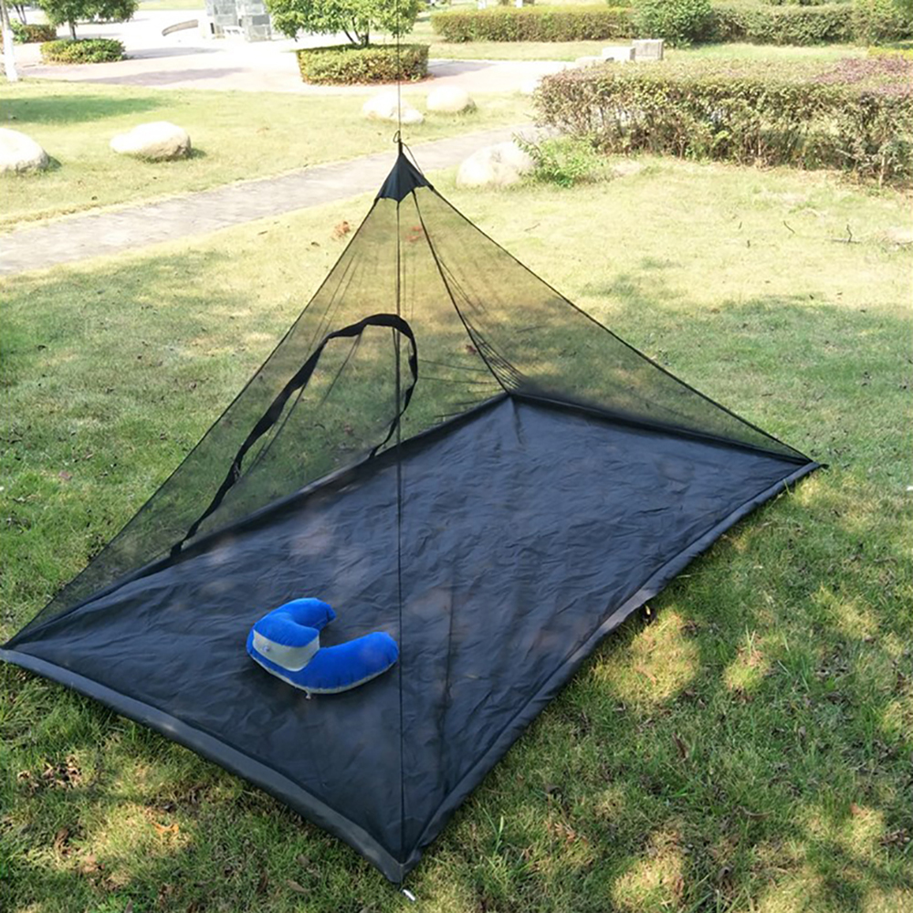 Summer Camping Triangle Tent Lightweight Anti-Mosquito Net Outdoor Mountaineering Fishing Single Bed Tent Portable Breathable