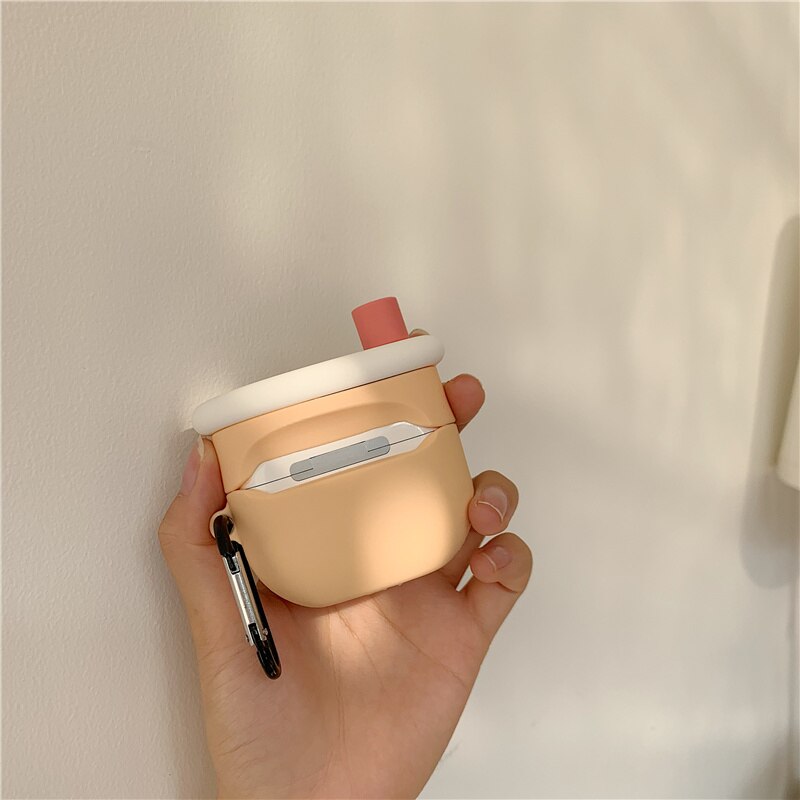 3d boba tea siliconen hoesje voor apple airpods 3/2/1 hoesje bluetooth oordopjes beschermhoes voor airpods pro hoesjes zachte ka