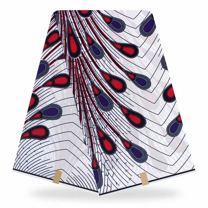 ESEWING Ankara African Wax Print Fabric 100% Cotton 6 Yards Sewing Material For Dress Ghana Nigeria Wax Fabric 27: 4