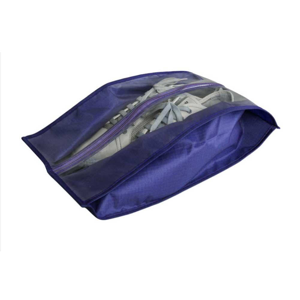 Waterproof Shoes Bag Travel Portable Shoe Storage Bag Organizer Dust Bags Zipper Dustproof Shoes Storage Pouch: dark blue