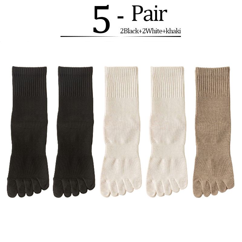 5 Pairs/lot Women Five Fingers Socks 100% Cotton Solid Colour Ladies Split Toe Sports Socks Spring Autumn Harajuku Toe Socks: Black Red