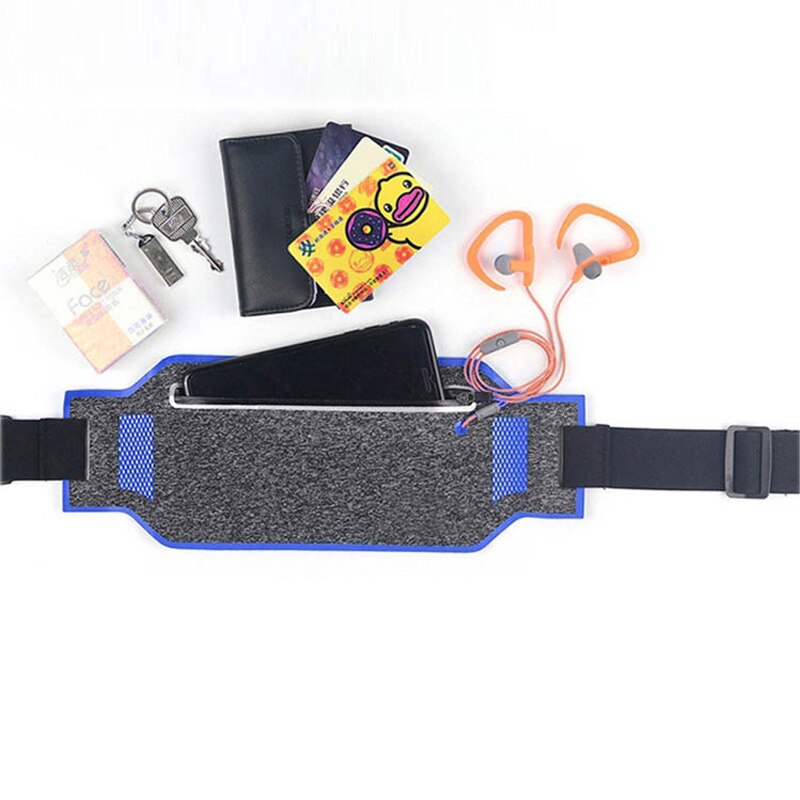WOYYHO Ultra-Thin Running Waist Bag,Waterproof Outdoor Sports Belt Waist Bag,Unisex 6.5 Inch Mobile Phone Cycling Waist Pouch: Dark Blue