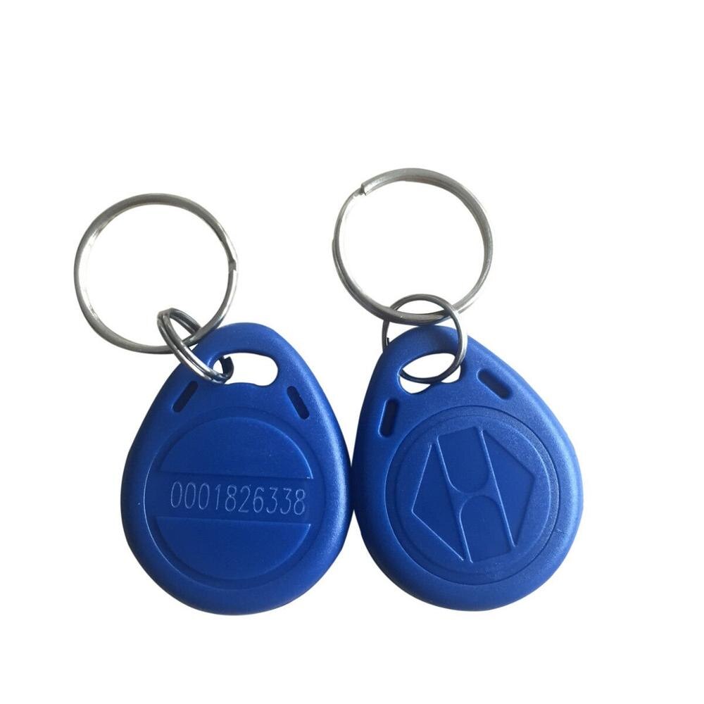 Keyfob smart ID Card Read only RFID Tag Proximity 125Khz Key fobs Ring Access Control Card Red Blue -10pcs