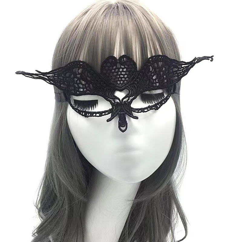 Women Gothic Lace Mask Cosplay Halloween Party Carnival Sexy Lady Costumes Half Face Animal Role Playing Masques For Girls